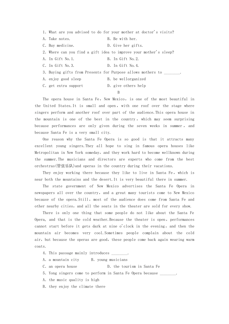 （四川卷）高中英语 Module 3 Music Cultural Corner & Writing课时作业 外研版教材必修2_第3页