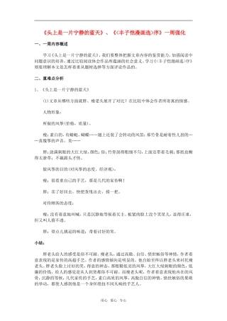 高中语文《头上是一片宁静的蓝天》一周强化沪教版教材