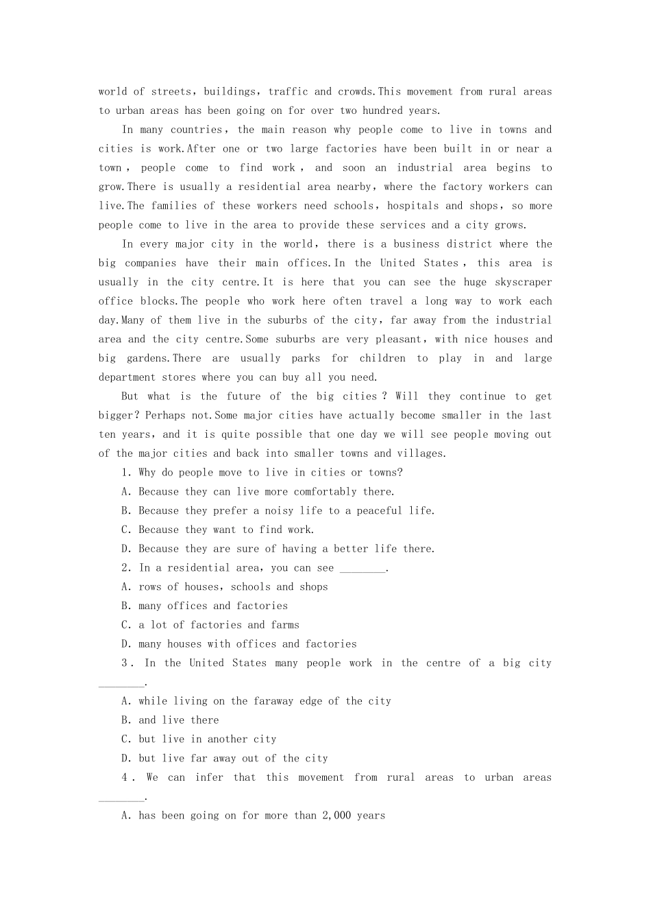 高中英语 Module 4 A Social Survey-My Neighbourhood Section Ⅲ Integrated Skills学业分层测评 外研版教材必修1-外研版教材高一必修1英语测试卷_第2页