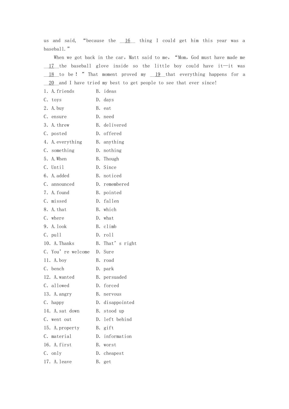 高中英语 Unit4 Period6 Lesson 4 Virtual Tourism课堂达标训练（含解析）北师大版教材必修2-北师大版教材高一必修2英语测试卷_第3页