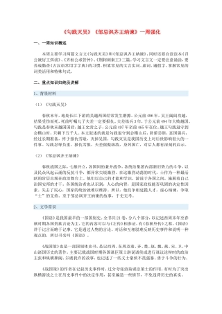 高一语文《勾践灭吴》《邹忌讽齐王纳谏》一周强化新人教版教材