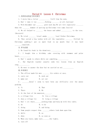 高中英语 Unit3 Period6 Lesson4 Christmas课时训练 北师大版教材必修1-北师大版教材高一必修1英语测试卷