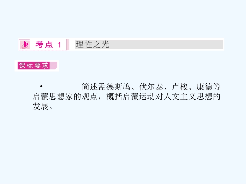 《金版新学案》2011高三历史一轮复习 第32讲 理性之光和近代科学技术革命课件 岳麓版_第3页