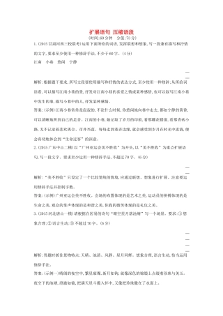 （新课标卷）高三语文专题复习十一 扩展语句 压缩语段检测-人教版教材高三全册语文测试卷