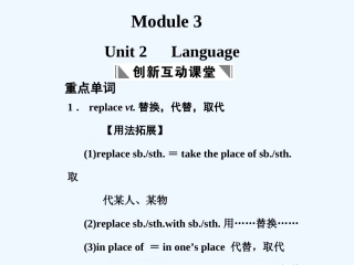【创新设计】2011高考英语一轮复习 Module 3 Unit 2 Language课件 译林牛津版