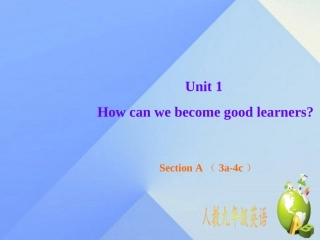 【人教版】2016秋九年级新目标英语：Unit+1+Section+A（3a-4c）课件