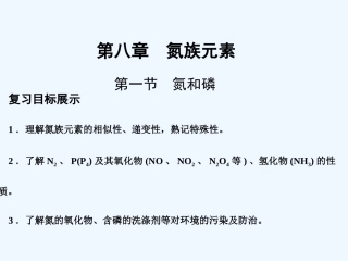 【大纲版创新设计】2011届高考化学一轮复习 第1节 氮和磷练习题课件 人教大纲版