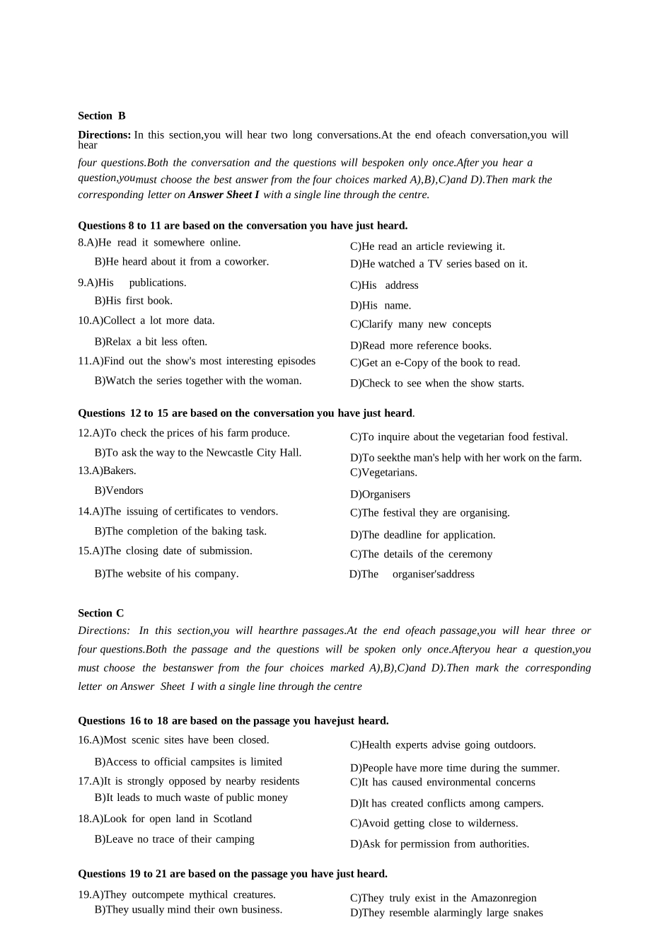 2024年6月第1套英语四级真题_第2页