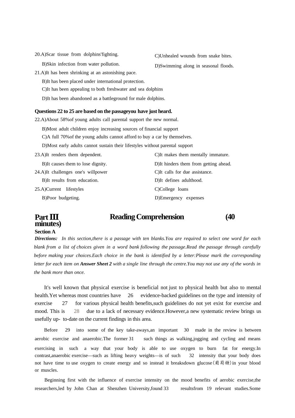2024年6月第1套英语四级真题_第3页