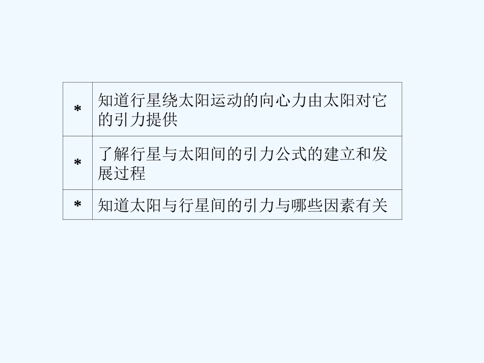 【成才之路】高中物理 第六章 有引力与航天 第二节 太阳与行星间的引力课件 新人教版必修2_第3页