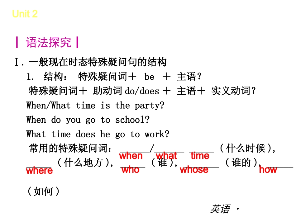 【中考小复习】中考复习课件：（人教版）七年级英语下册Unit2Whattimedoyougotoschool_第2页