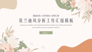 莫兰迪清新风工作总结汇报模板