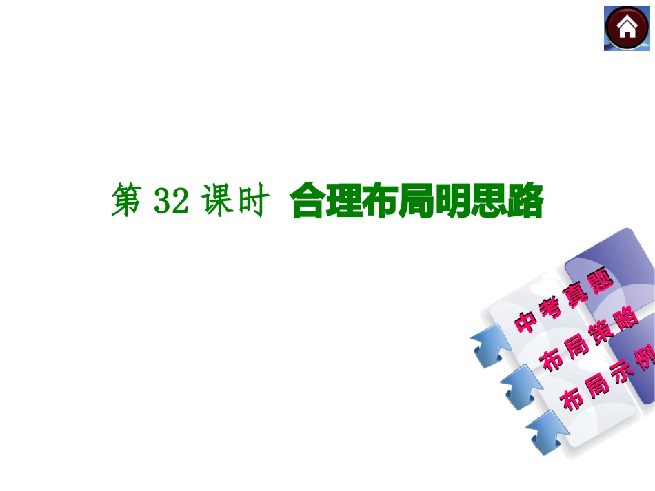 【中考复习方案】2015届中考（人教+淮安）语文复习课件：写作+第32课时+合理布局明思路（共18张PPT）_第1页