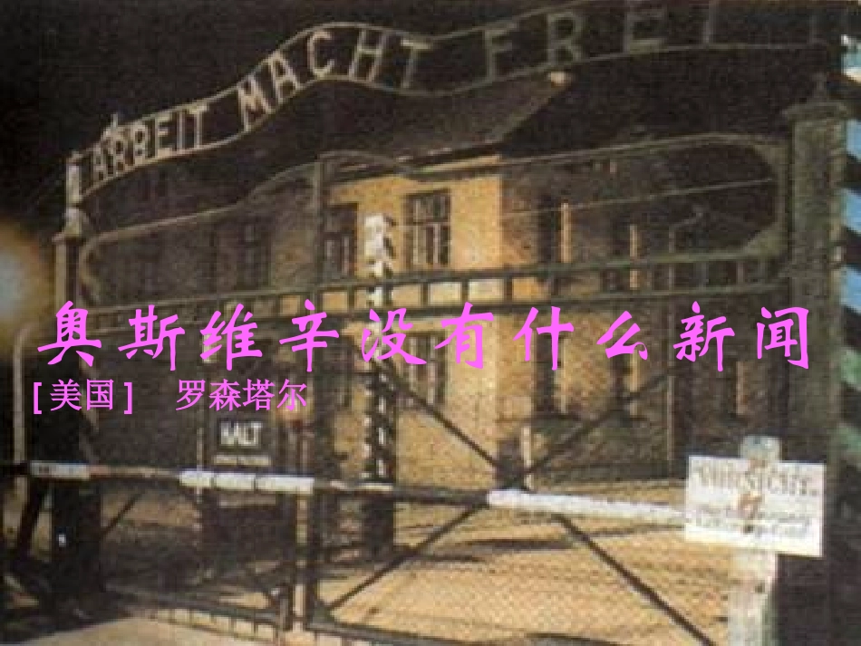 《奥斯维辛没有什么新闻》课件3_第1页