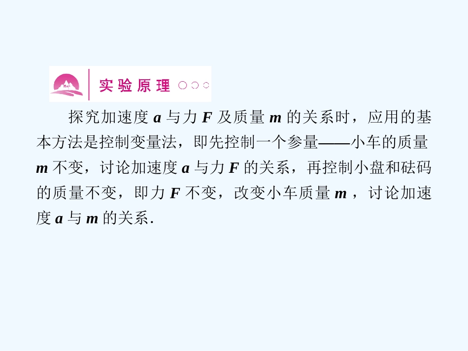 （新课标安徽专版）《金版新学案》2011高三物理一轮复习 实验 验证牛顿第二定律课件_第3页