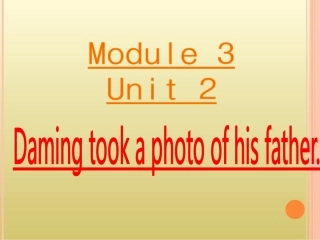 外研版三起五上Module3Unit2Damingtookaphotoofhisfather(1)课件