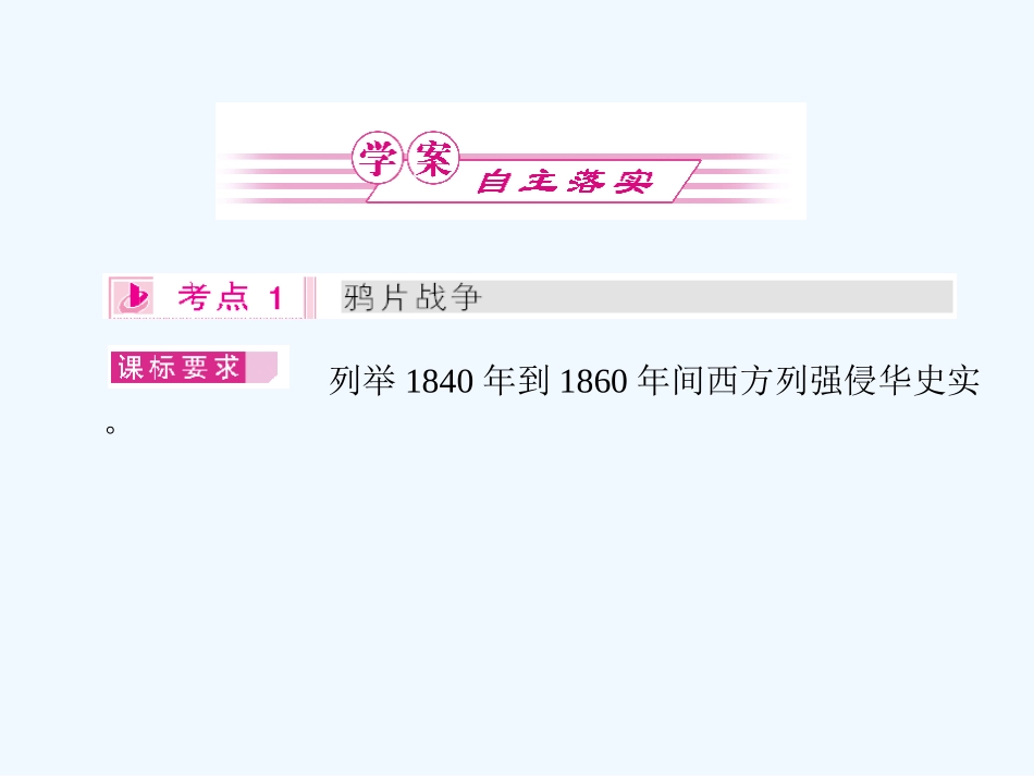《金版新学案》2011高三历史一轮 第5讲 鸦片战争、甲午中日战争和八国联军侵华课件 新人教版_第3页