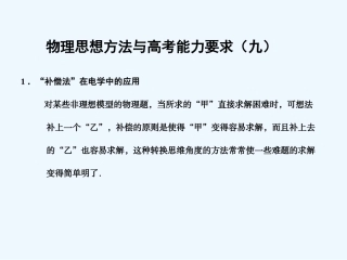 【创新设计】2011届高考物理一轮复习 物理思想方法与高考能力要求9课件 人教大纲版