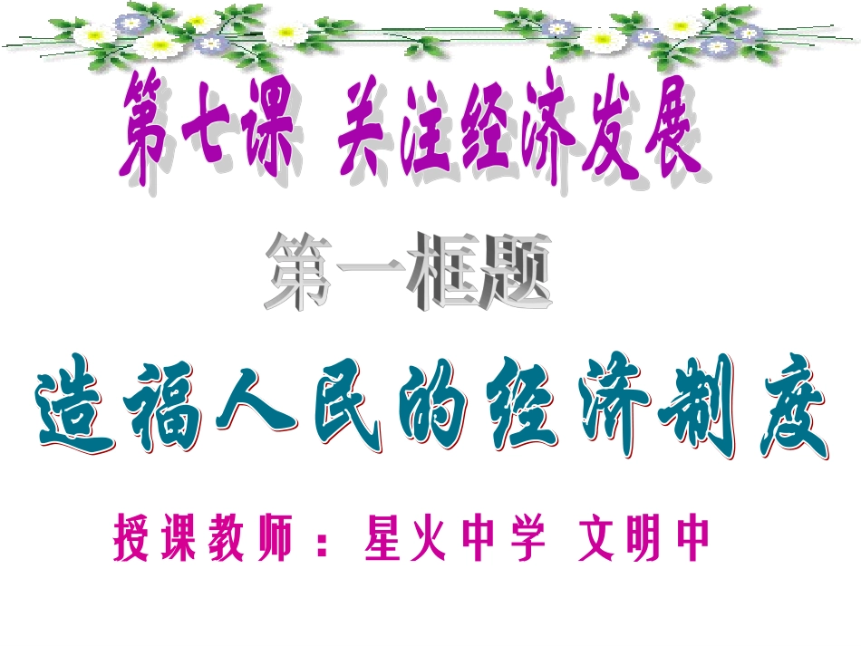 《造福人民的经济制度》课件（星火中学文明中）_第2页