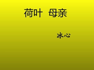 《荷叶母亲》课件