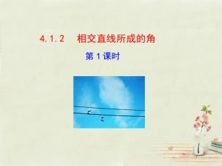 【湘教版】七年级下册：412《相交直线所成的角（第1课时）》课件