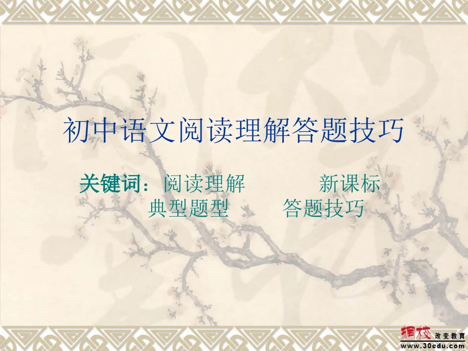 初中语文阅读理解答题技巧课件_第1页