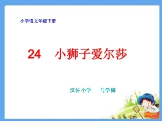 《小狮子爱尔莎》用