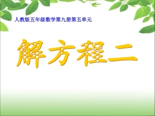 《简易方程》解方程（二）