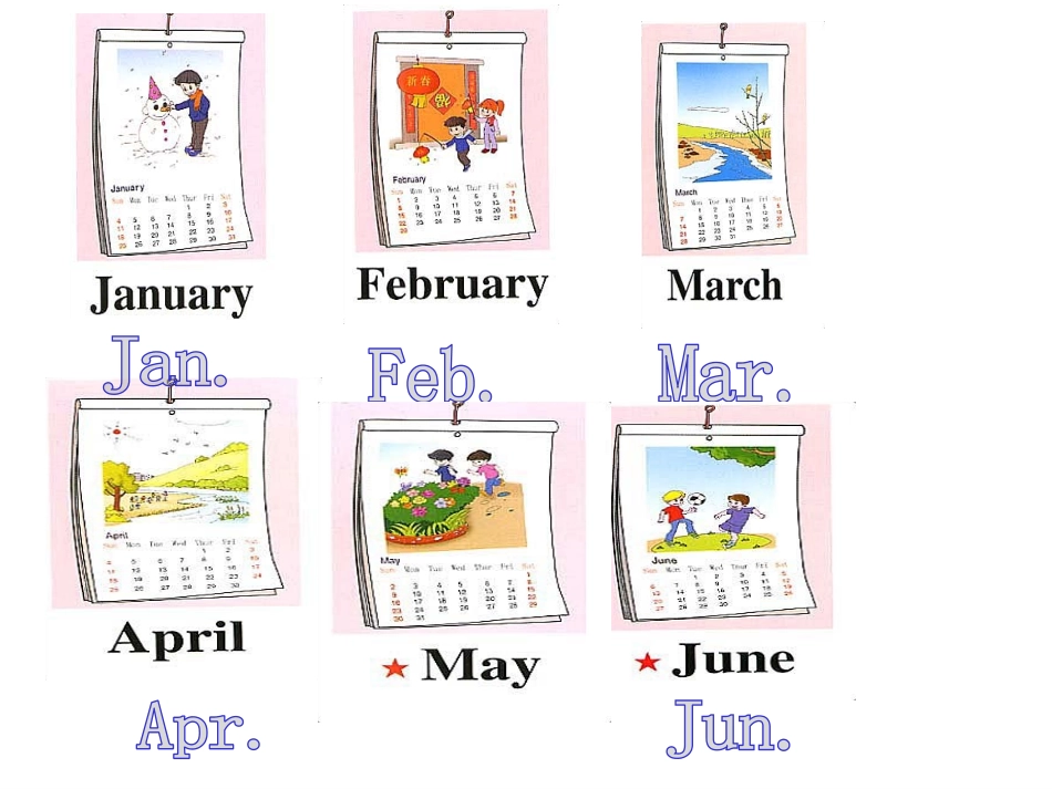 五年级英语下册unit3_My_school_calendar_B_第3页