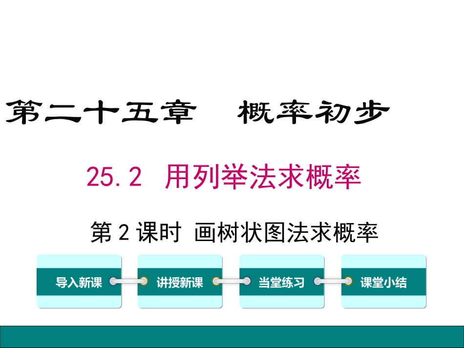 2522画树状图求概率2018年秋教学课件_第1页
