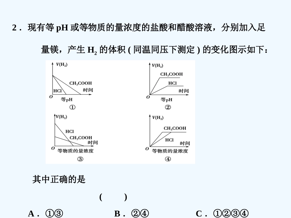 【大纲版创新设计】2011届高考化学一轮复习 第10章 电离平衡　胶体 易错题型解析课件 人教大纲版_第3页