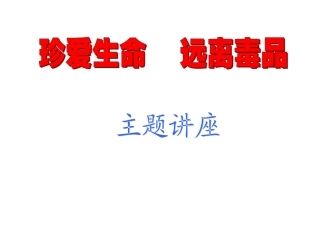 班会课课件：珍爱生命_远离毒品