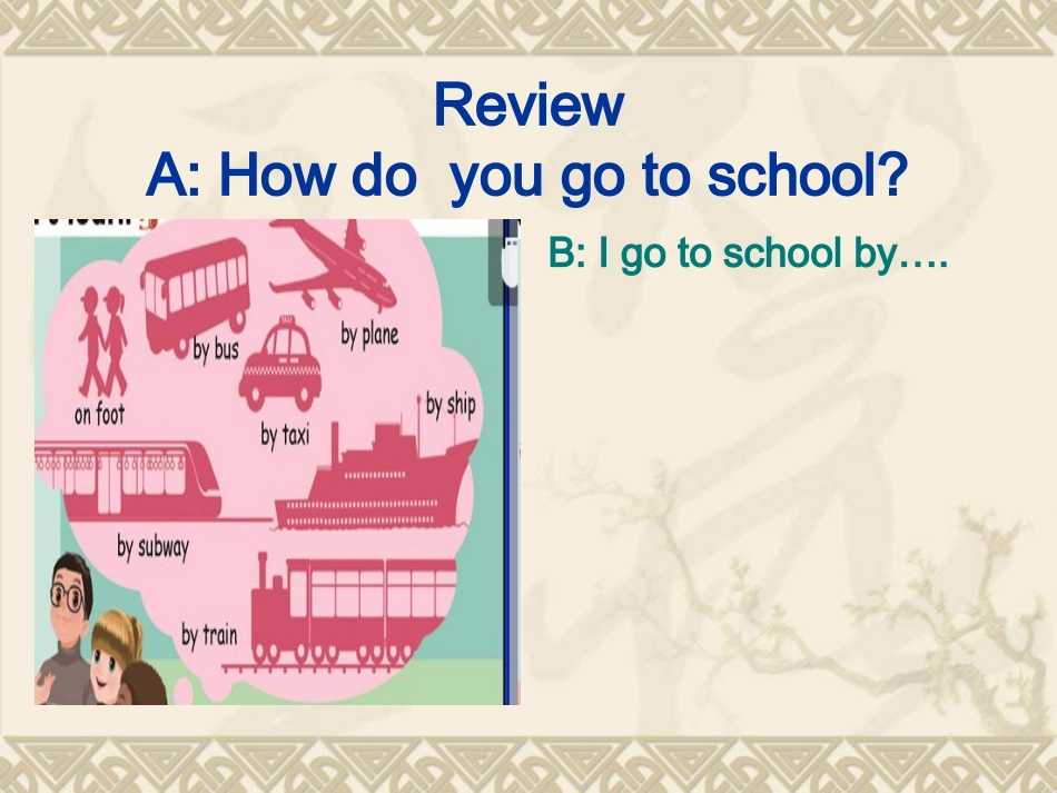 人教版六年级上册Unit2WaystogotoschoolPeriod3_第2页