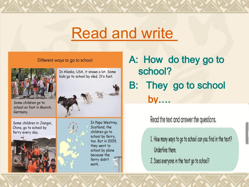 人教版六年级上册Unit2WaystogotoschoolPeriod3_第3页