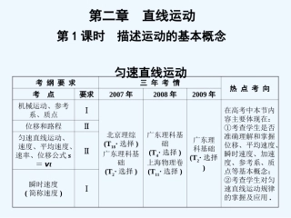 【创新设计】2011届高考物理一轮复习 第2章 第1课时  描述运动的基本概念  匀速直线运动