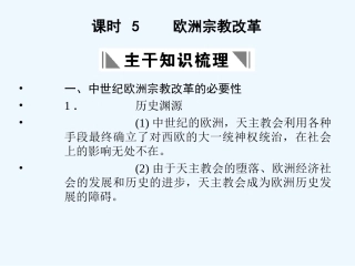 【创新设计】2011年高三历史一轮复习 课时5 欧洲宗教改革课件 人民版选修1