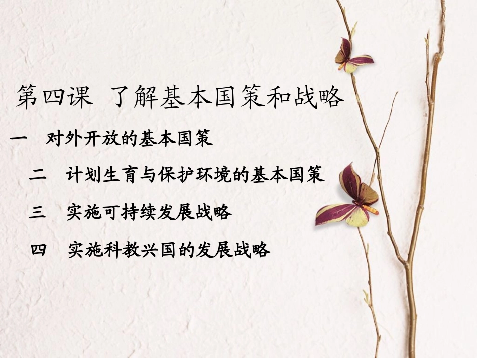 中考政治了解基本国策和战略复习课件_第1页
