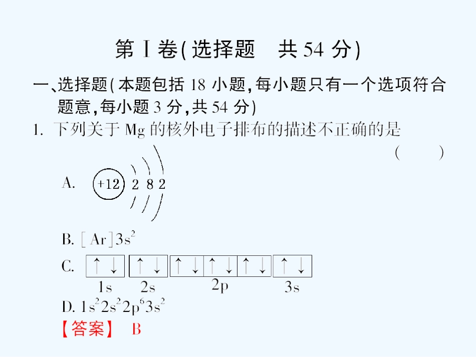 【成才之路】高中化学 阶段性测试一第一章综合测试课件 新人教版选修3_第2页