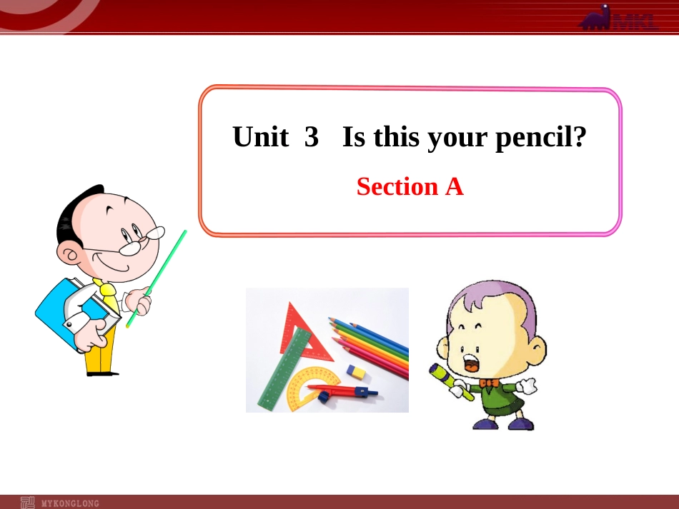初中英语教学课件：Unit3IsthisyourpencilSectionA（人教版七年级上册）_第1页