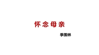 《怀念母亲》课件蔺亚梅