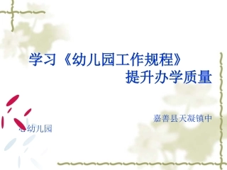 20163幼儿园工作规程解读