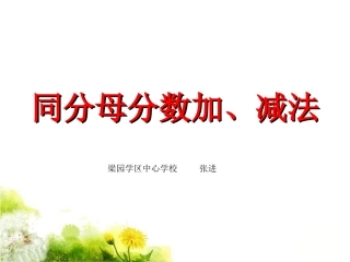 《同分母分数加减法》课件