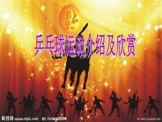 《体育与健康》—乒乓球运动介绍及欣赏