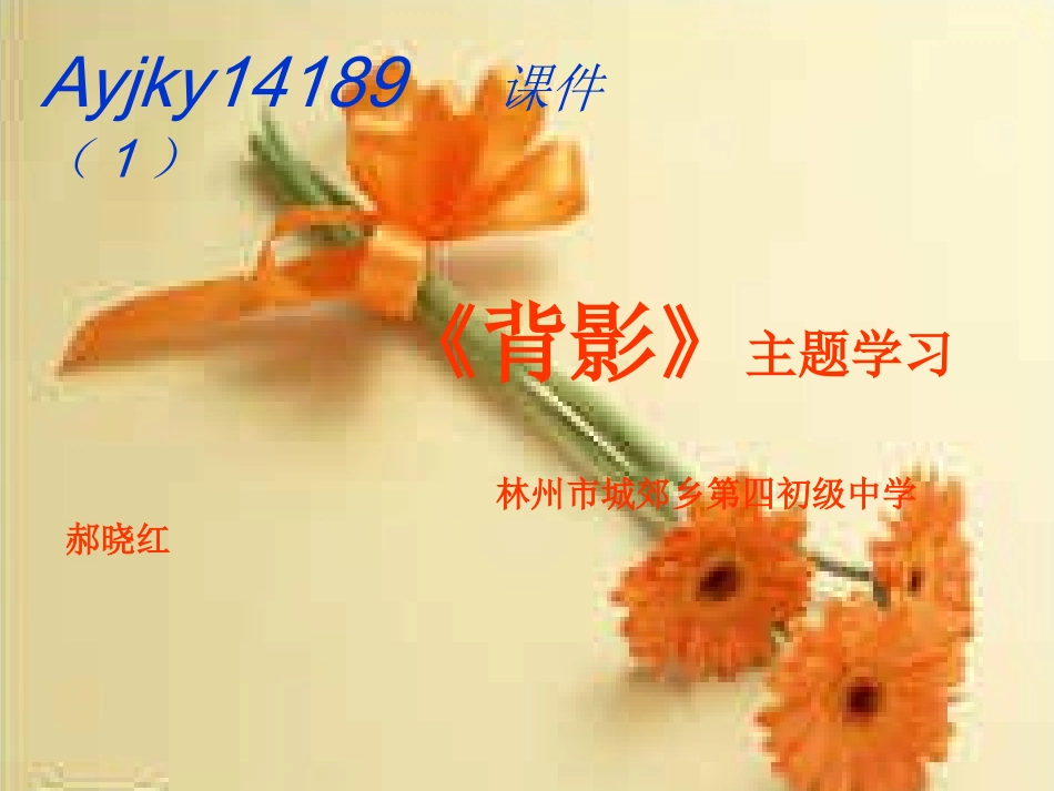 《背影》主题学习PPT_第1页