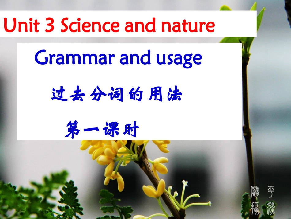 M5U3过去分词第一课时公开课_第1页