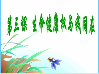 八年级下册政治第三课生命与健康的权利