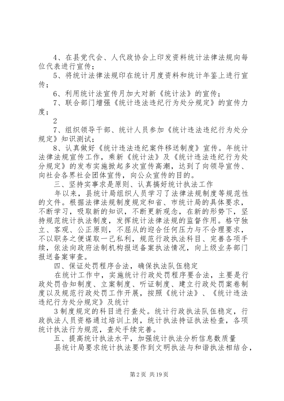 202X年统计局执法工作总结_第2页