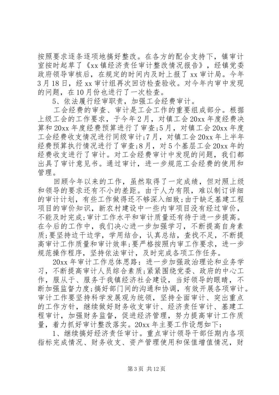 20XX年审计人员工作总结_第3页