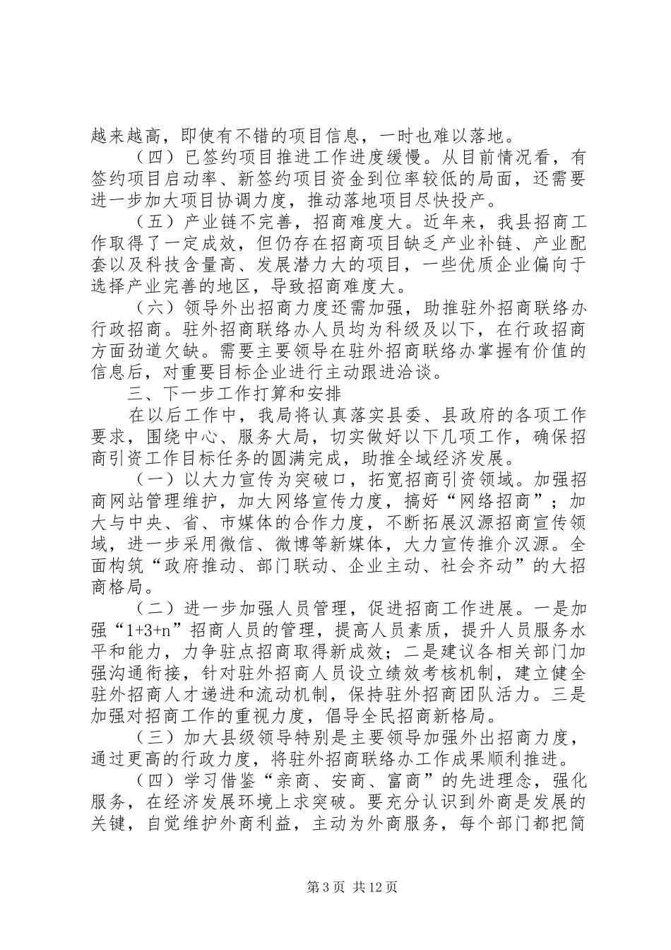 乡镇招商局年度招商引资经济工作总结_第3页