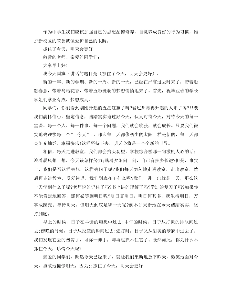 国旗下演讲稿今天和明天 _第3页